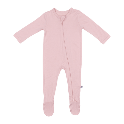 Larkspur Baby Zip Footie in Rose
