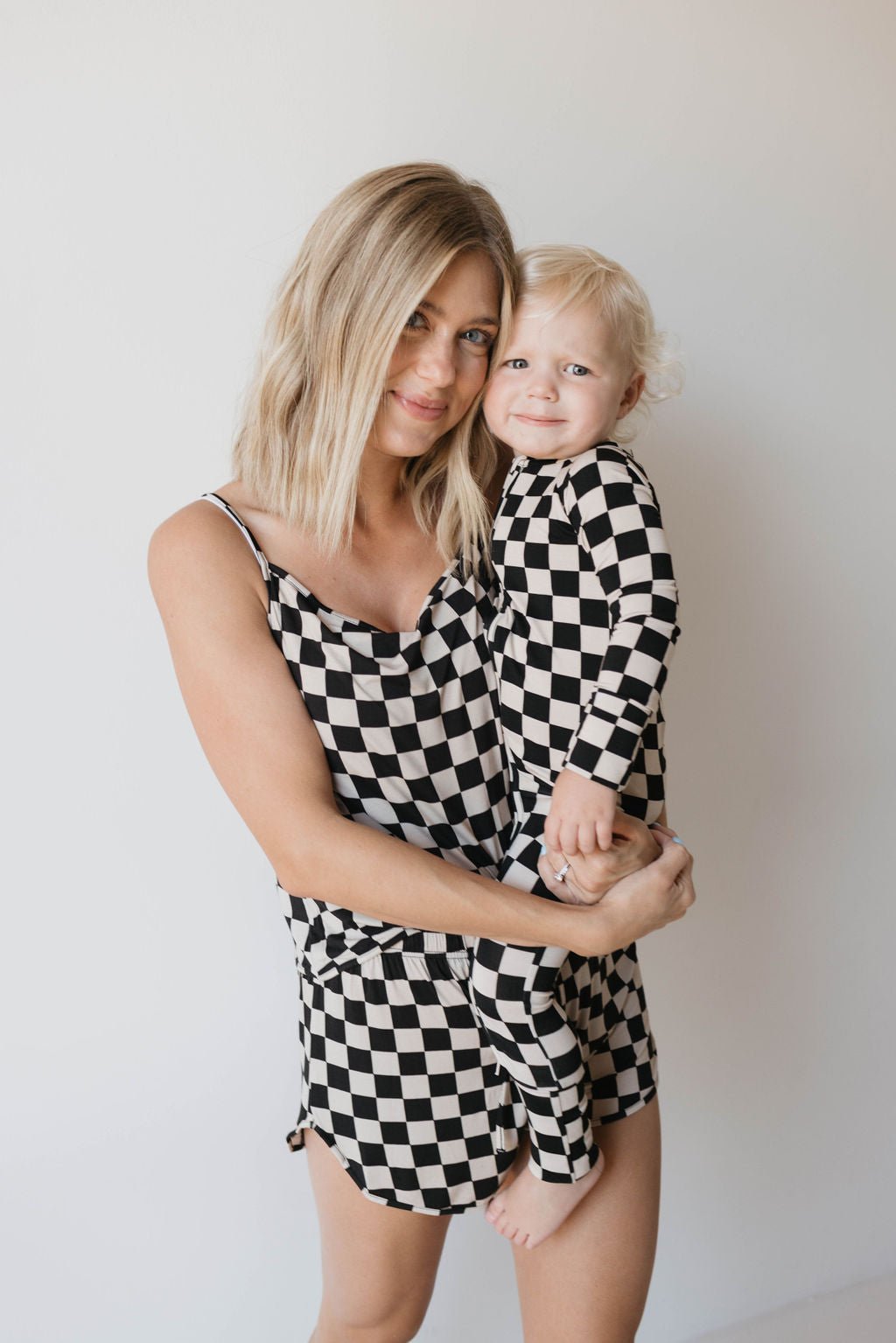 Bamboo Zip Pajamas | Black Checkerboard - Tenth &amp; Pine - pajamas - Newborn