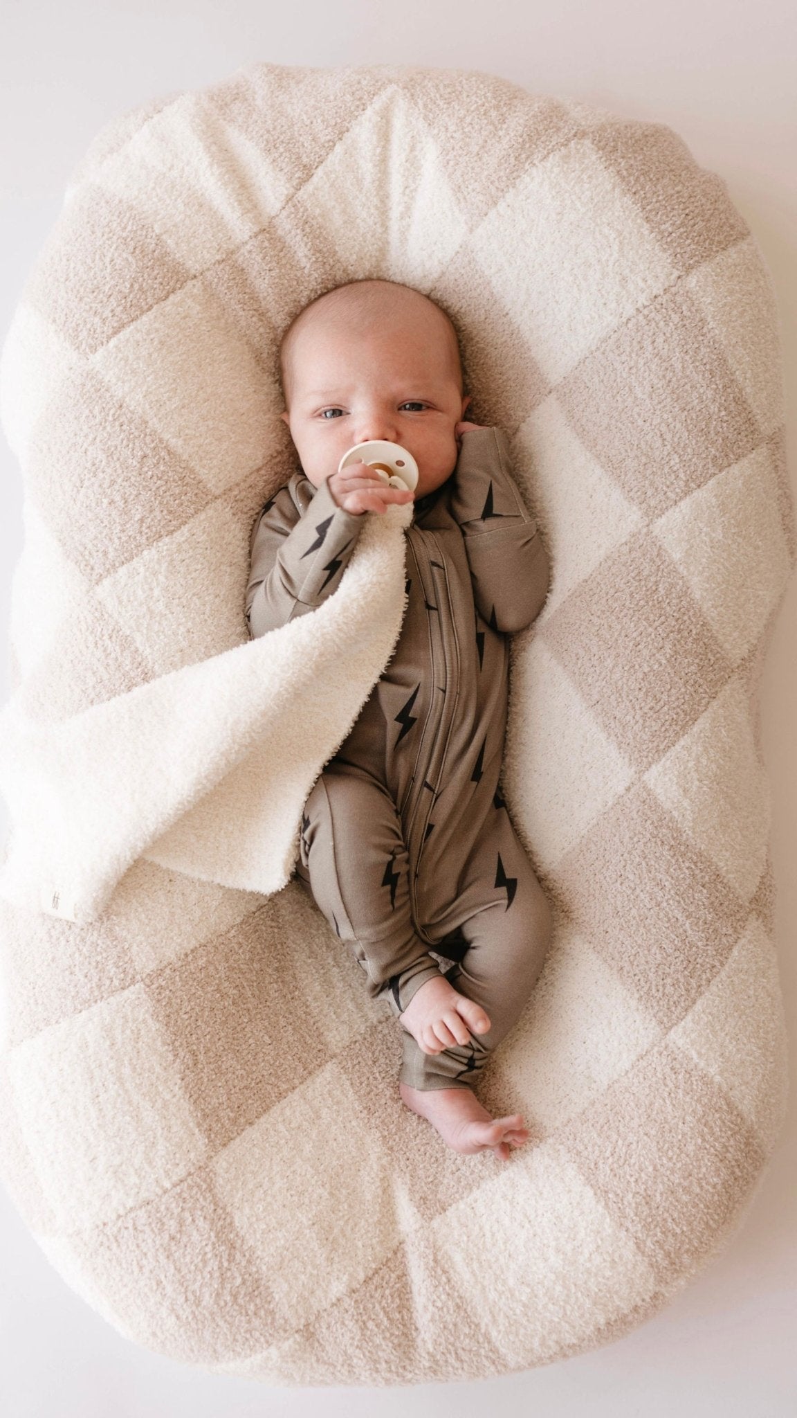 Bamboo Zip Pajamas | Brown &amp; Black Lightning Bolt - Tenth &amp; Pine - pajamas - Newborn