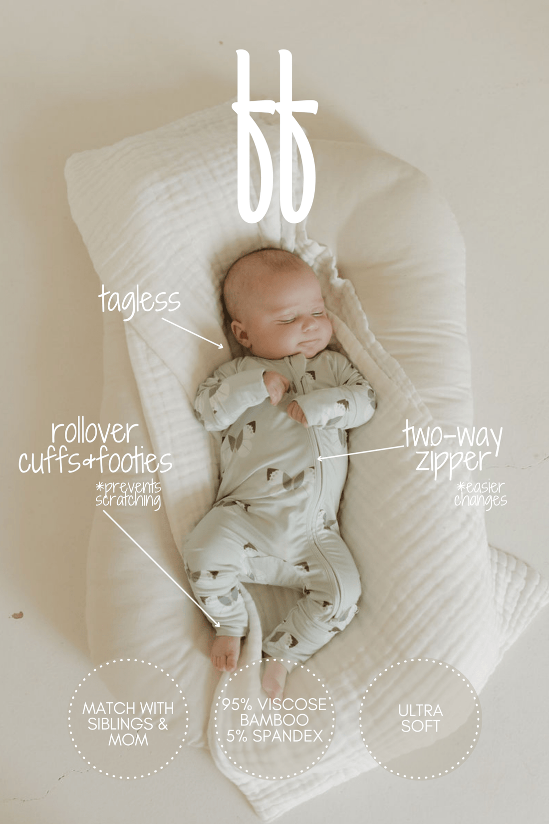 Bamboo Zip Pajamas | Butterflies - Tenth &amp; Pine - Pajamas - Newborn