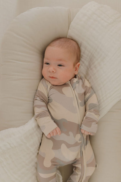 Bamboo Zip Pajamas | Camo - Tenth & Pine - Zip Pajama - Newborn - forever french baby