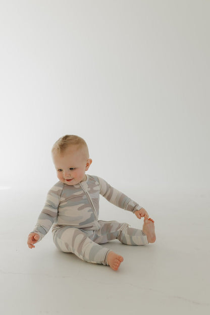 Bamboo Zip Pajamas | Camo - Tenth & Pine - Zip Pajama - Newborn - forever french baby