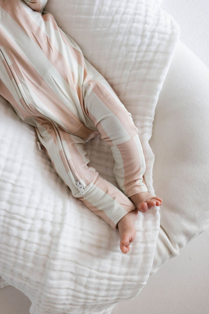 Bamboo Zip Pajamas | Candy Stripe - Tenth &amp; Pine - Newborn