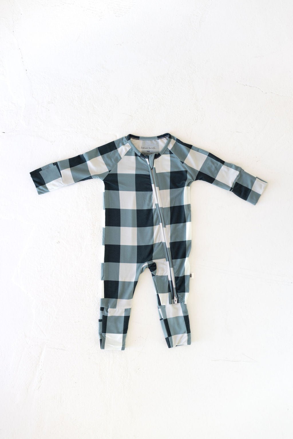 Bamboo Zip Pajamas | Evergreen Gingham - Tenth & Pine - Pajamas - Newborn