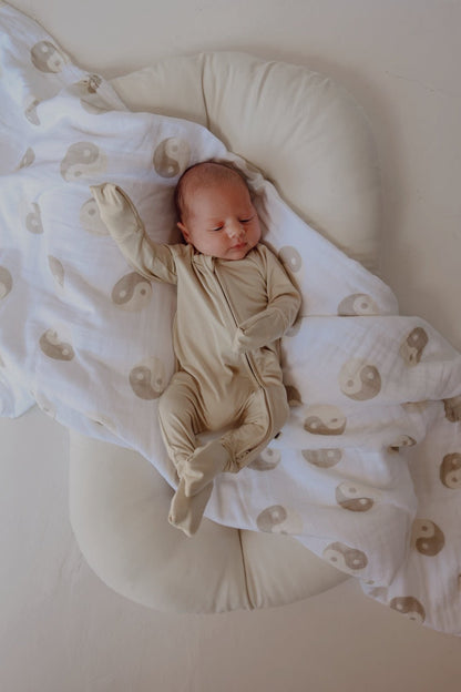 Bamboo Zip Pajamas | Limestone - Tenth & Pine - pajamas - Newborn