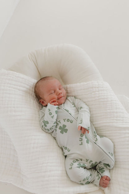 Bamboo Zip Pajamas | Lucky You - Tenth & Pine - Zip Pajama - Newborn