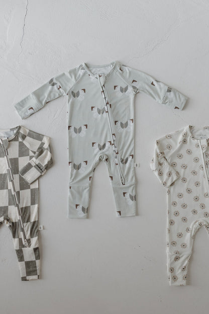 Bamboo Zip Pajamas | Oat & Sage - Tenth & Pine - Pajamas - Newborn