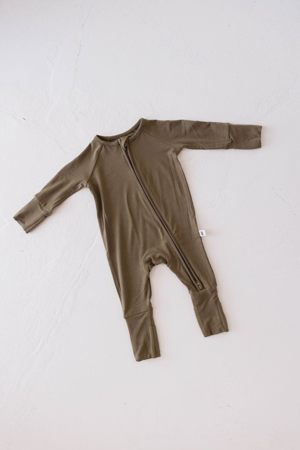 Bamboo Zip Pajamas | Olive Green - Tenth &amp; Pine - pajamas - Newborn