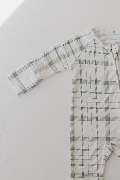 Bamboo Zip Pajamas | Picnic Plaid - Tenth & Pine - zip rompers - Newborn - forever french baby