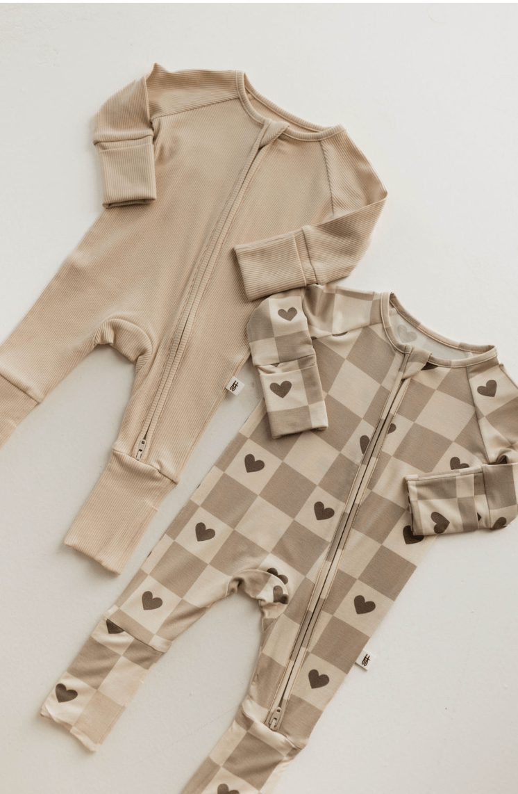 Bamboo Zip Pajamas | Ribbed Cream - Tenth &amp; Pine - Newborn