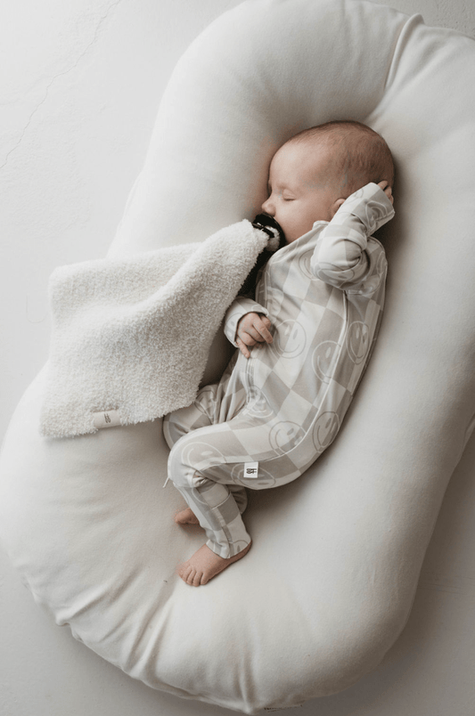 Bamboo Zip Pajamas | Smile Checkerboard - Tenth & Pine - Newborn