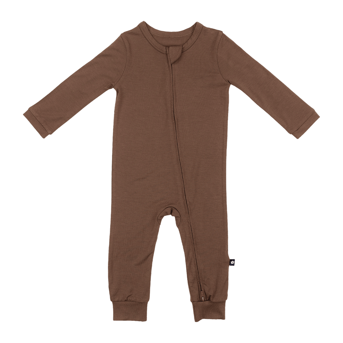 Larkspur Baby Zip Romper in Chestnut