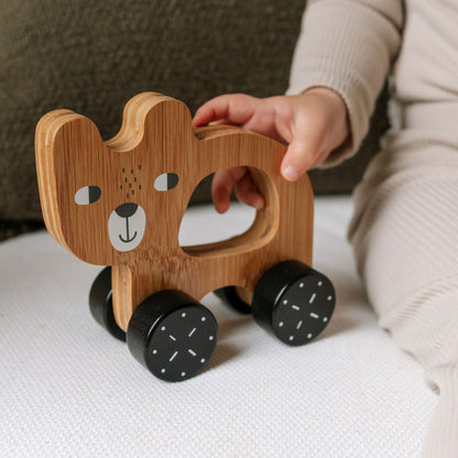 Bear Push Wooden Toy - Tenth &amp; Pine - Wood + Bamboo Toys - 