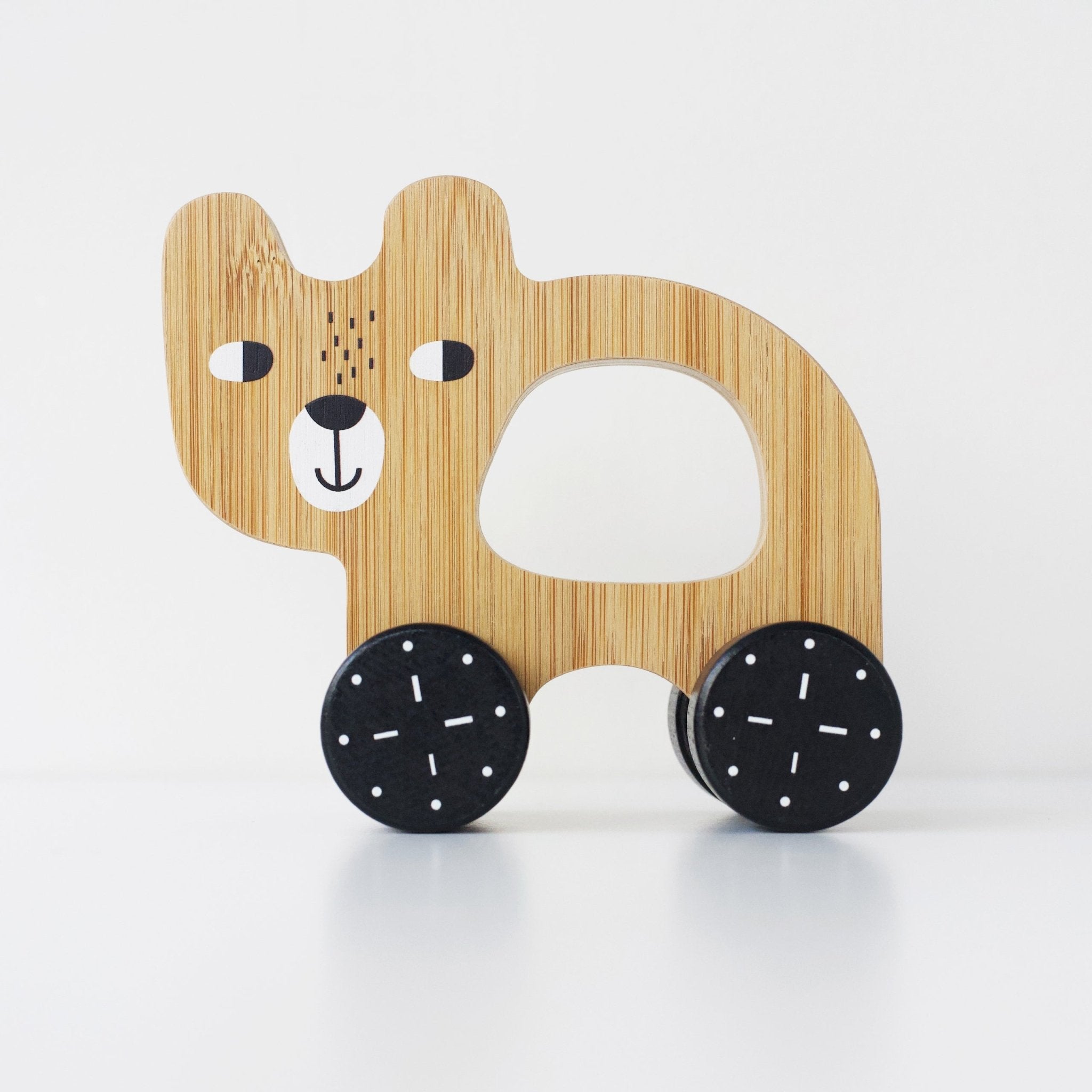 Bear Push Wooden Toy - Tenth &amp; Pine - Wood + Bamboo Toys - 