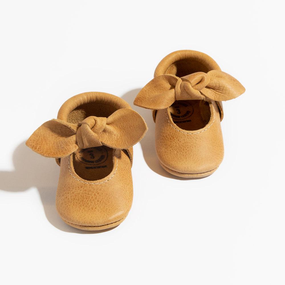 Beehive State Knotted Bow Baby Shoe - Tenth &amp; Pine - Knotted Bow Mocc - Soft Sole - Newborn