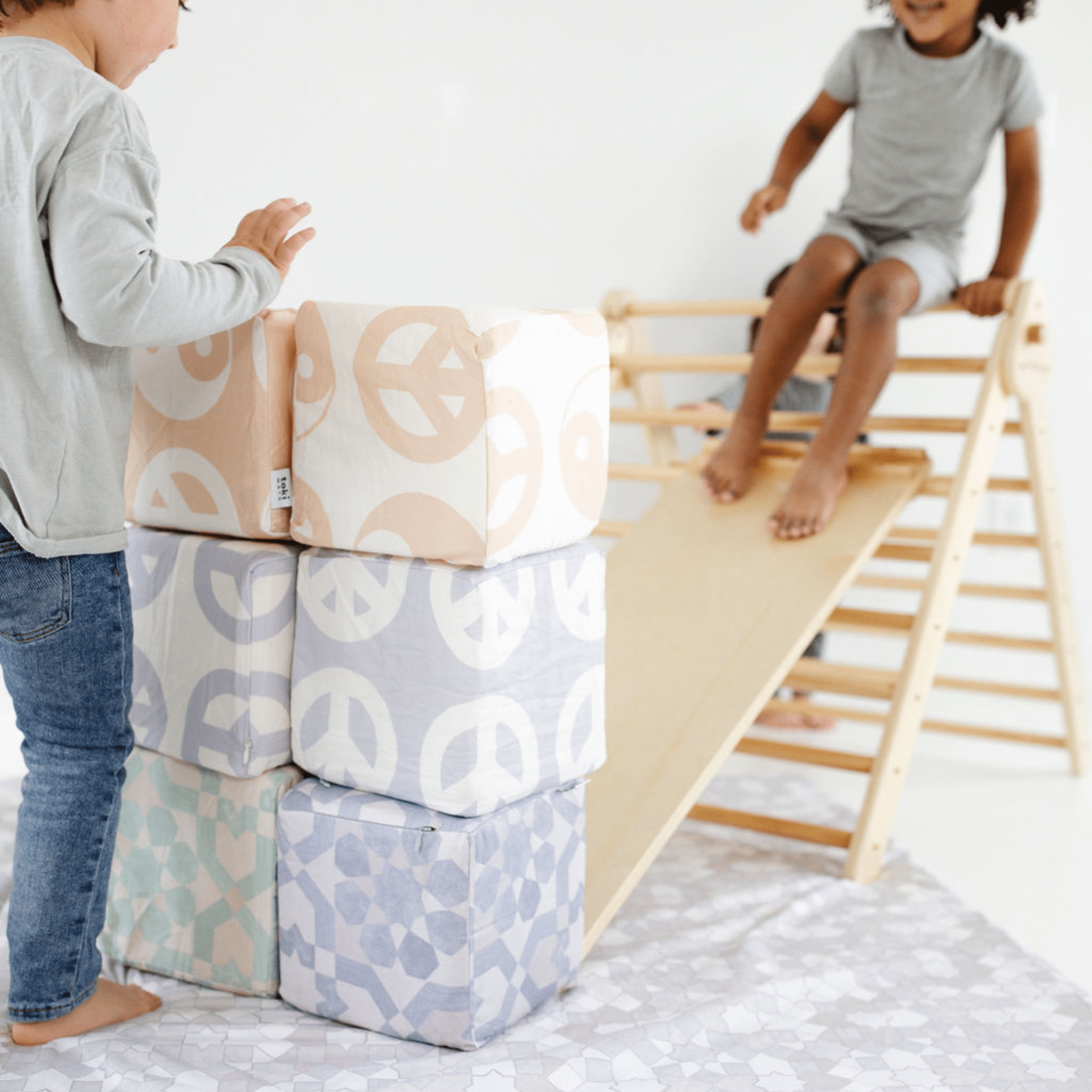Beige Yin Yang Play Cube - Tenth &amp; Pine - Play Cube - 