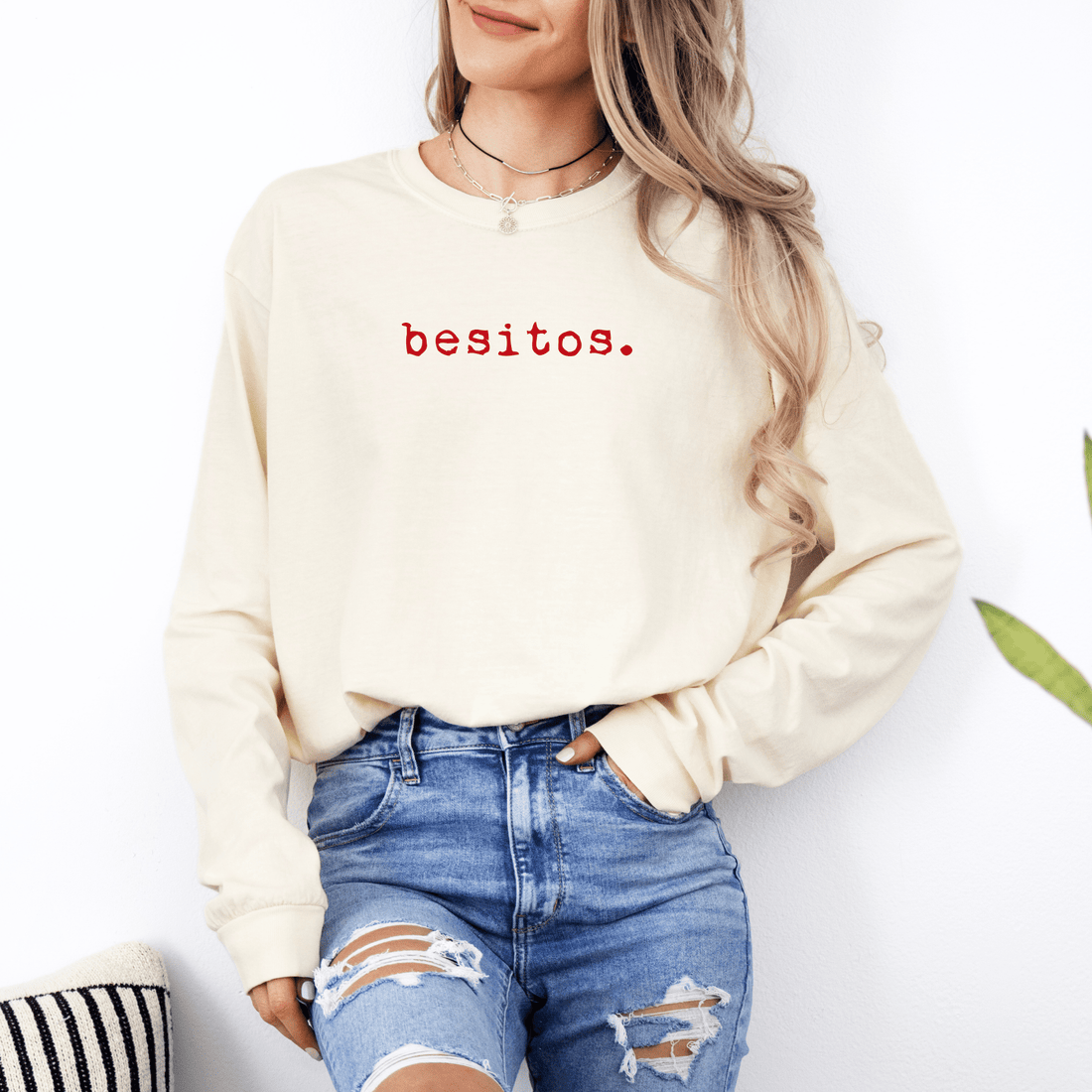 Besitos T-shirt | Adult Long Sleeve Tee - Tenth &amp; Pine - Long Sleeve Adult Tee