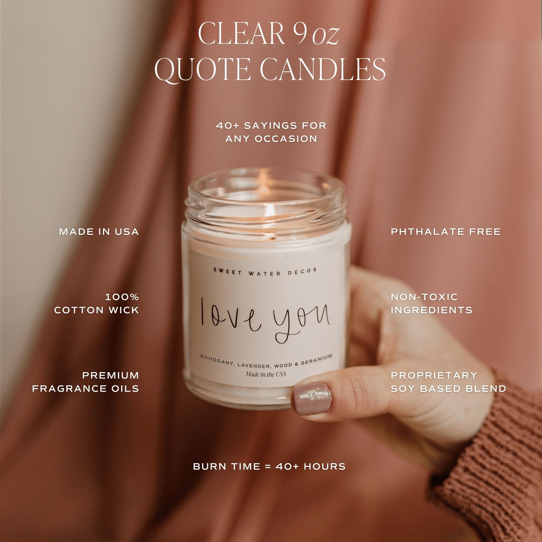 Best Mom Ever! Soy Candle - Clear Jar - 9 oz - Tenth & Pine - Candles - 