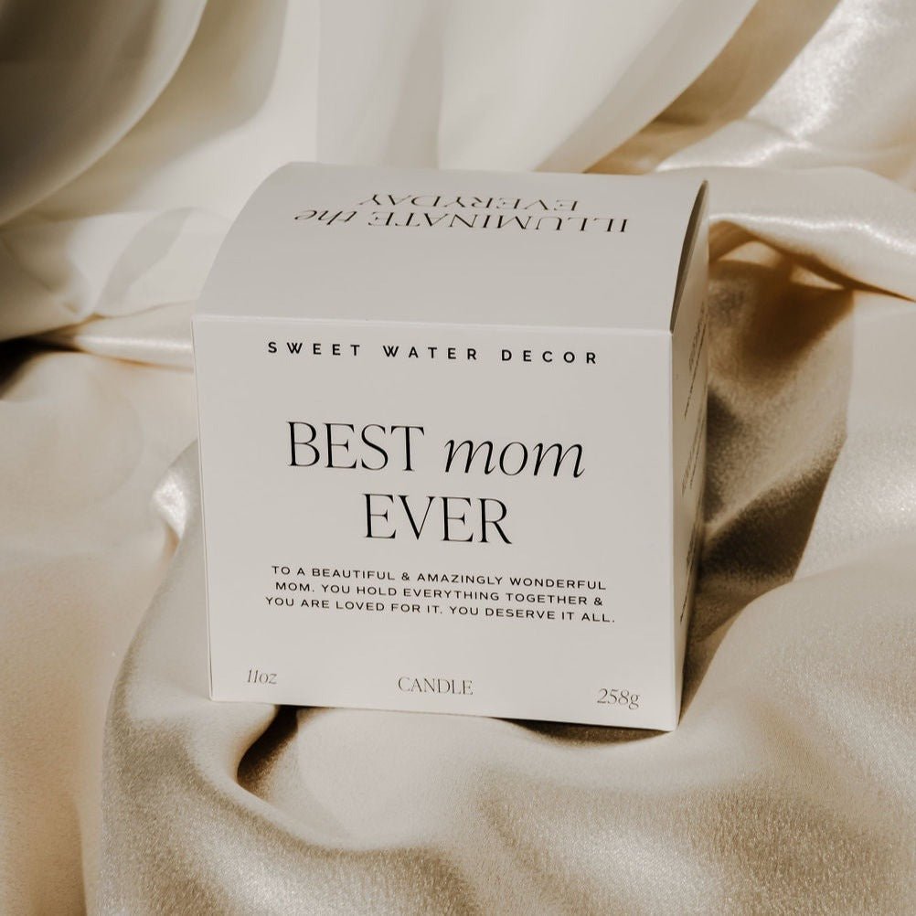Best Mom Ever Soy Candle - Ribbed Glass Jar with Box - 12 oz - Tenth & Pine - Candles - 