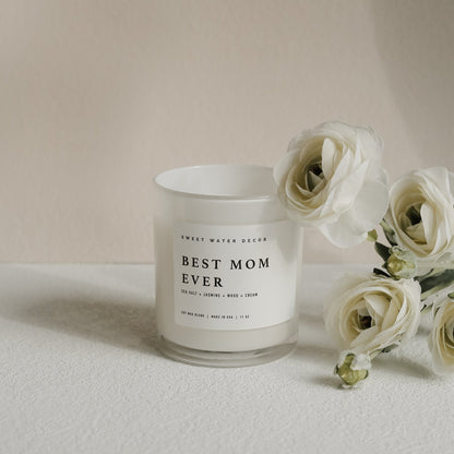 Best Mom Ever! Soy Candle - White Jar - 11 oz - Tenth &amp; Pine - Candles - 