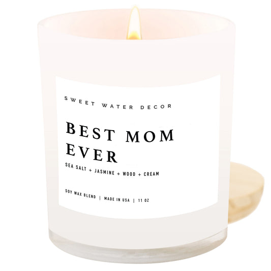 Best Mom Ever! Soy Candle - White Jar - 11 oz - Tenth & Pine - Candles - 