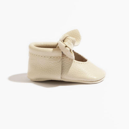 Birch Knotted Bow Baby Shoe - Tenth &amp; Pine - Knotted Bow Mocc - Soft Sole - Newborn