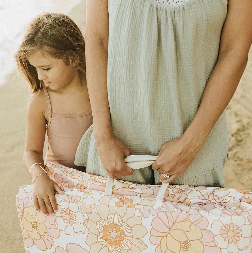 Blooms Vegan Leather Mat - Tenth &amp; Pine - Vegan Leather Padded Mat - Standard