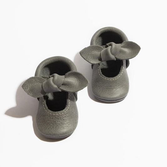 Blue Spruce Knotted Bow Baby Shoe - Tenth & Pine - Knotted Bow Mocc - Soft Sole - Newborn