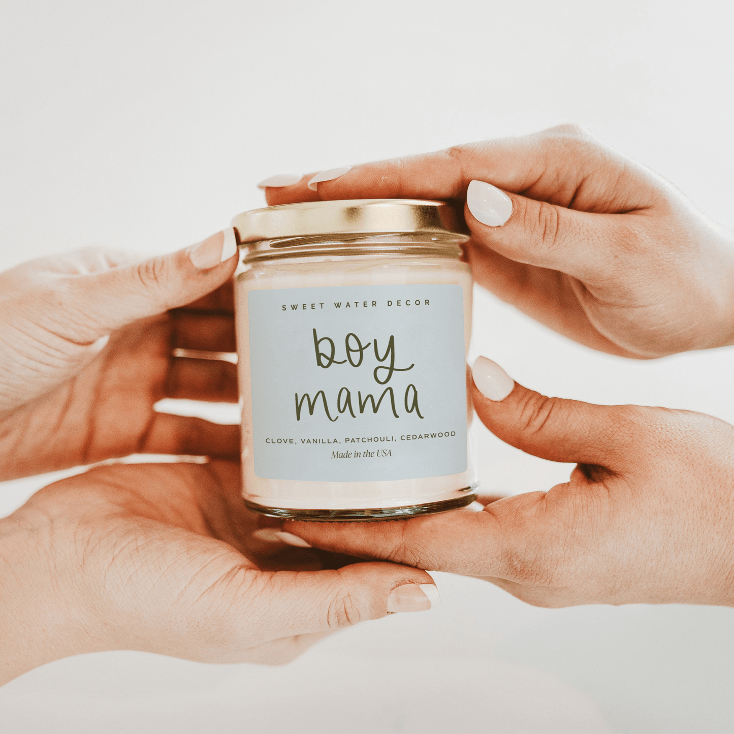 Boy Mama Soy Candle - Clear Jar - 9 oz (Palo Santo Patchouli) - Tenth & Pine - Candles - 