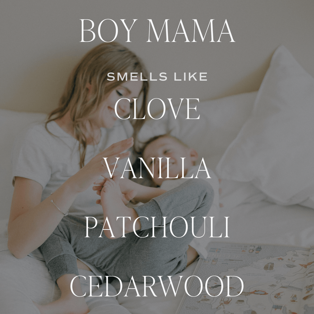 Boy Mama Soy Candle - Clear Jar - 9 oz (Palo Santo Patchouli) - Tenth &amp; Pine - Candles - 