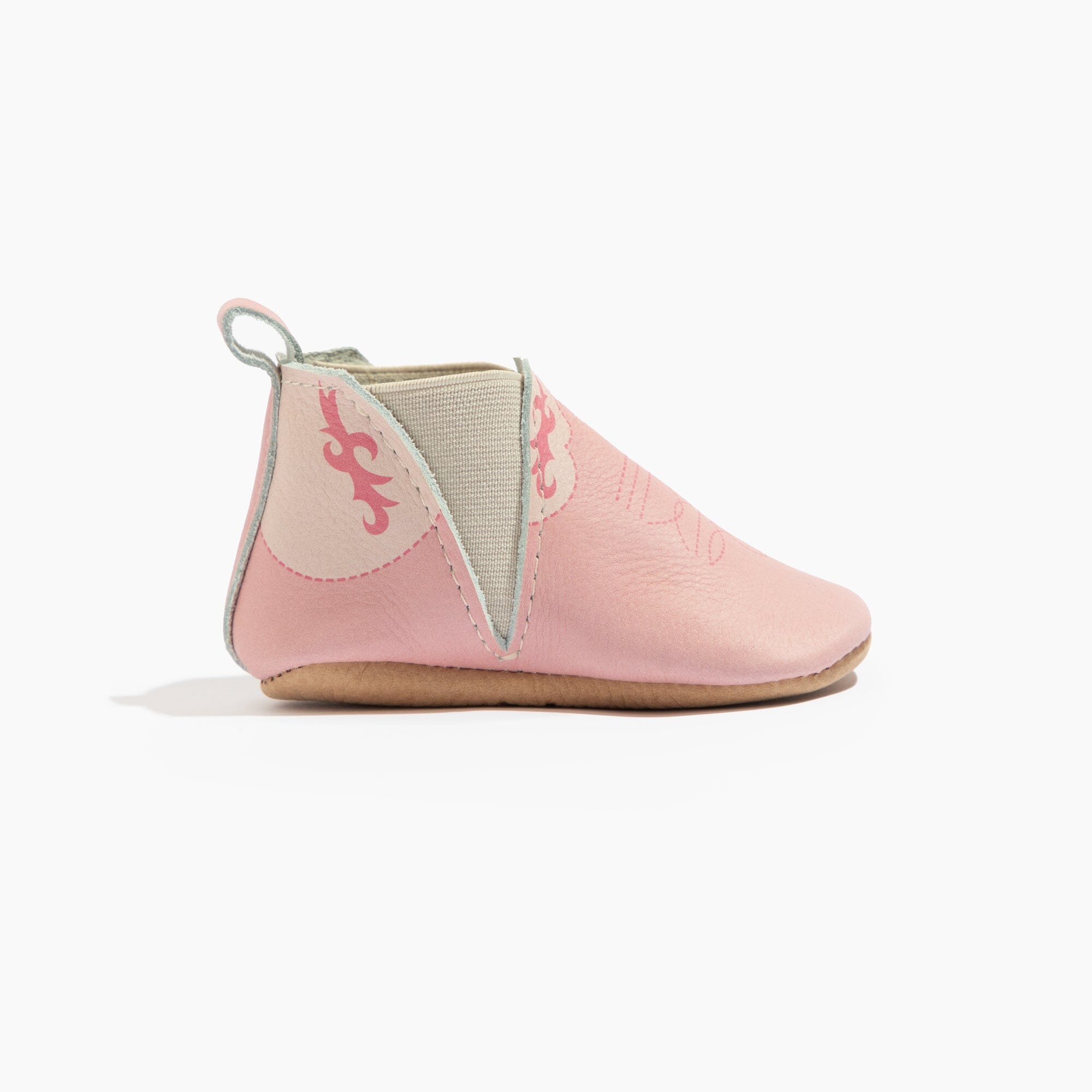 Bubblegum Cowboy Chelsea Boot Baby Shoe - Tenth &amp; Pine - Chelsea Boot - Soft Sole - 1