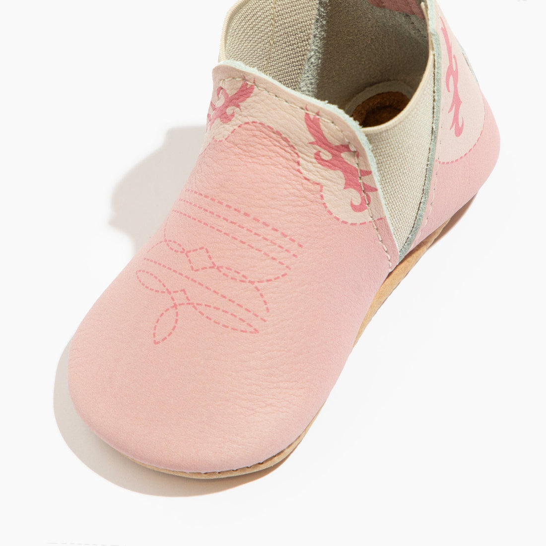 Bubblegum Cowboy Chelsea Boot Baby Shoe - Tenth &amp; Pine - Chelsea Boot - Soft Sole - 1