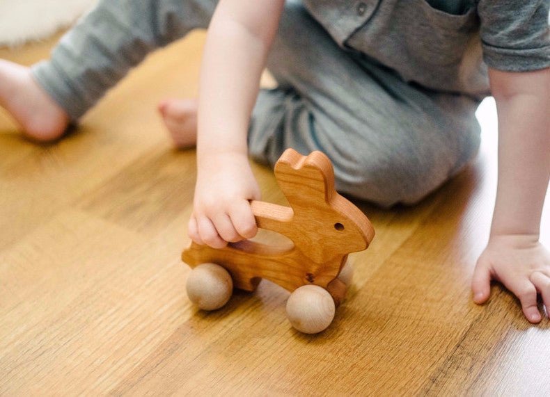 Bunny Push Wooden Toy - Tenth &amp; Pine - Push &amp; Pull Toys - 