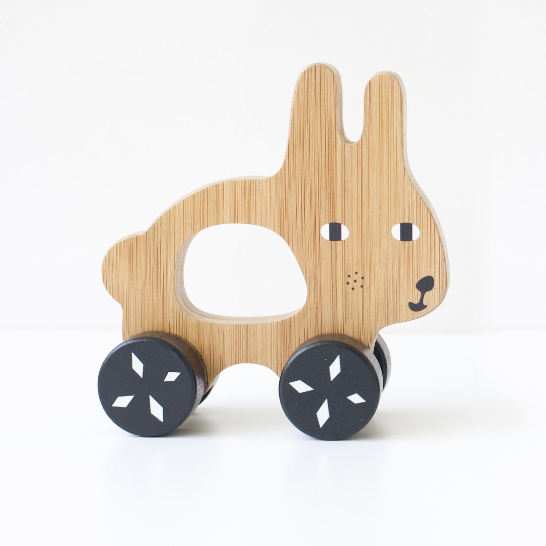 Bunny Push Wooden Toy - Tenth & Pine - Wood + Bamboo Toys -