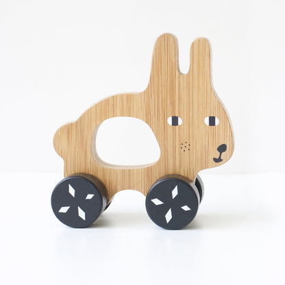 Bunny Push Wooden Toy - Tenth &amp; Pine - Wood + Bamboo Toys - 