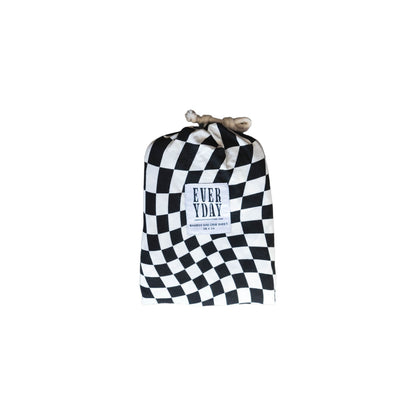 B&amp;W Wavy Checker | Bamboo Crib Sheet - Tenth &amp; Pine - Crib sheets - Standard Crib Sheet