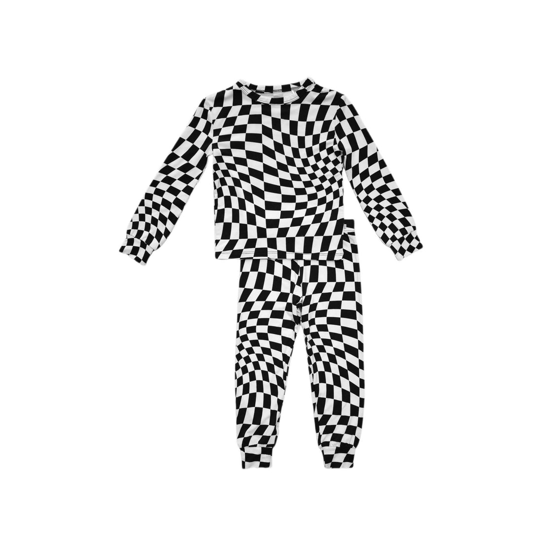 B&amp;W Wavy Checker | Bamboo Two Piece Set - Tenth &amp; Pine - Apparel - 18 - 24M