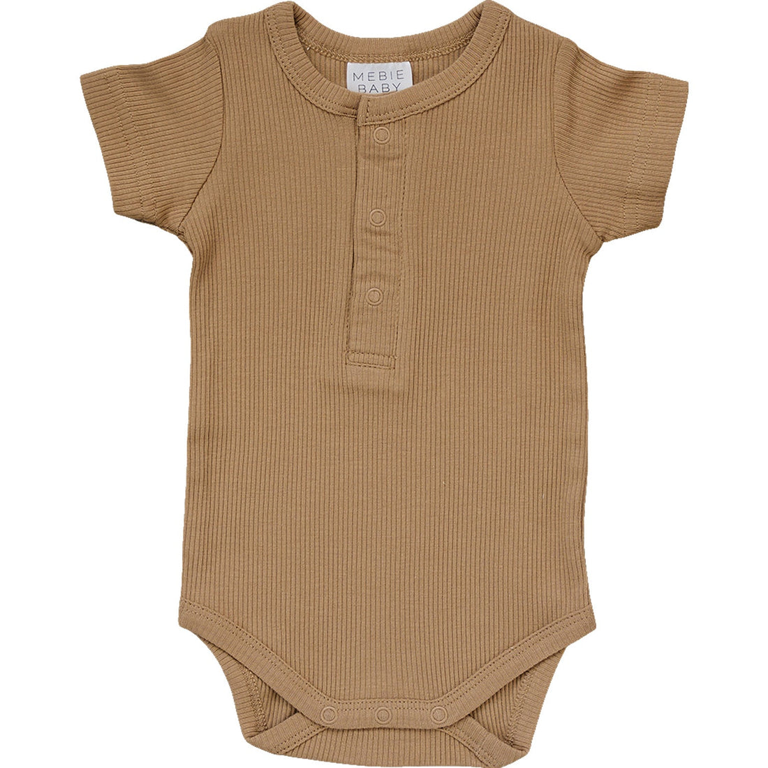 Cafe Organic Cotton Ribbed Snap Bodysuit - Tenth & Pine - NB - Mebie Baby