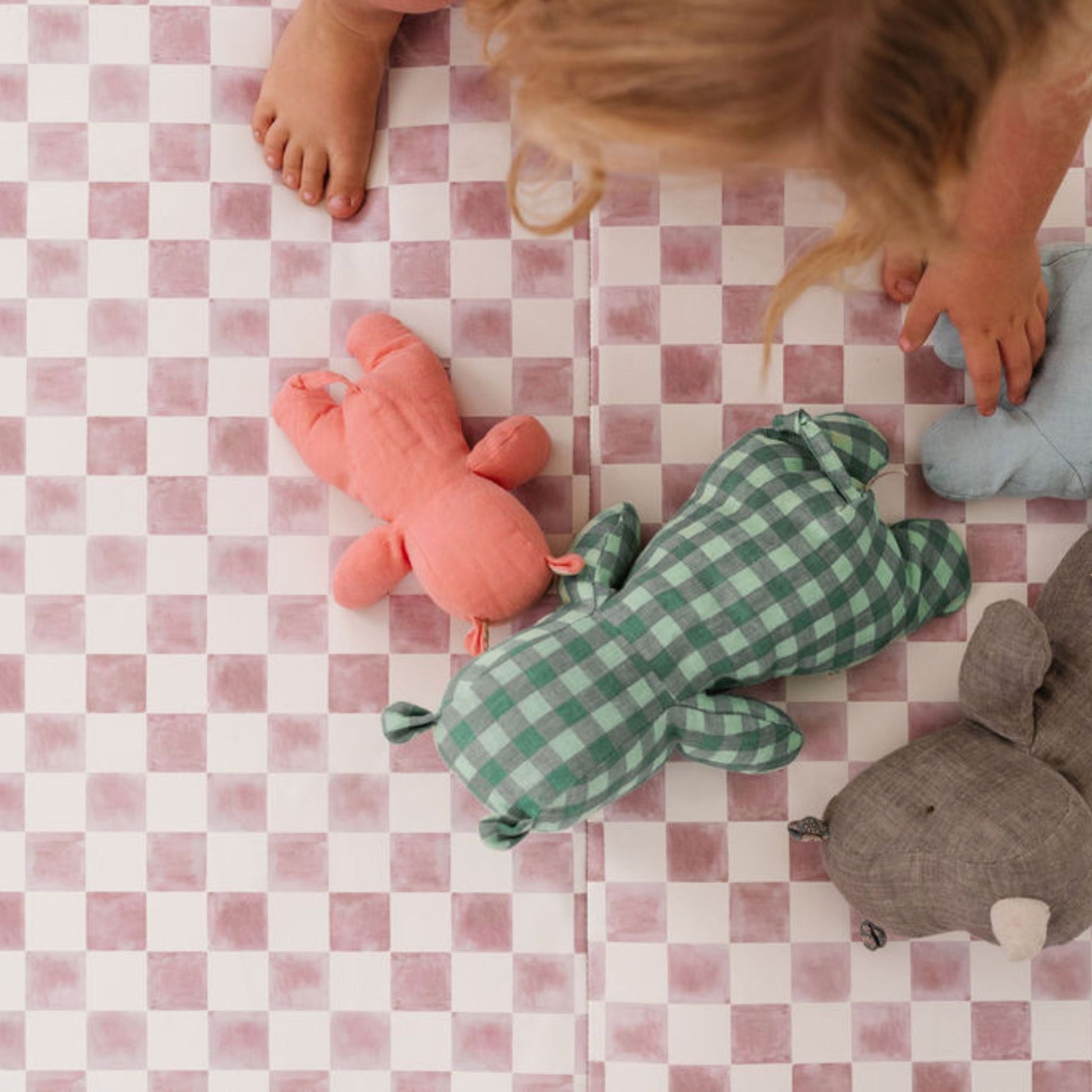 Checker Gumdrop Vegan Leather Mat - Tenth & Pine - Vegan Leather Padded Mat - Mega