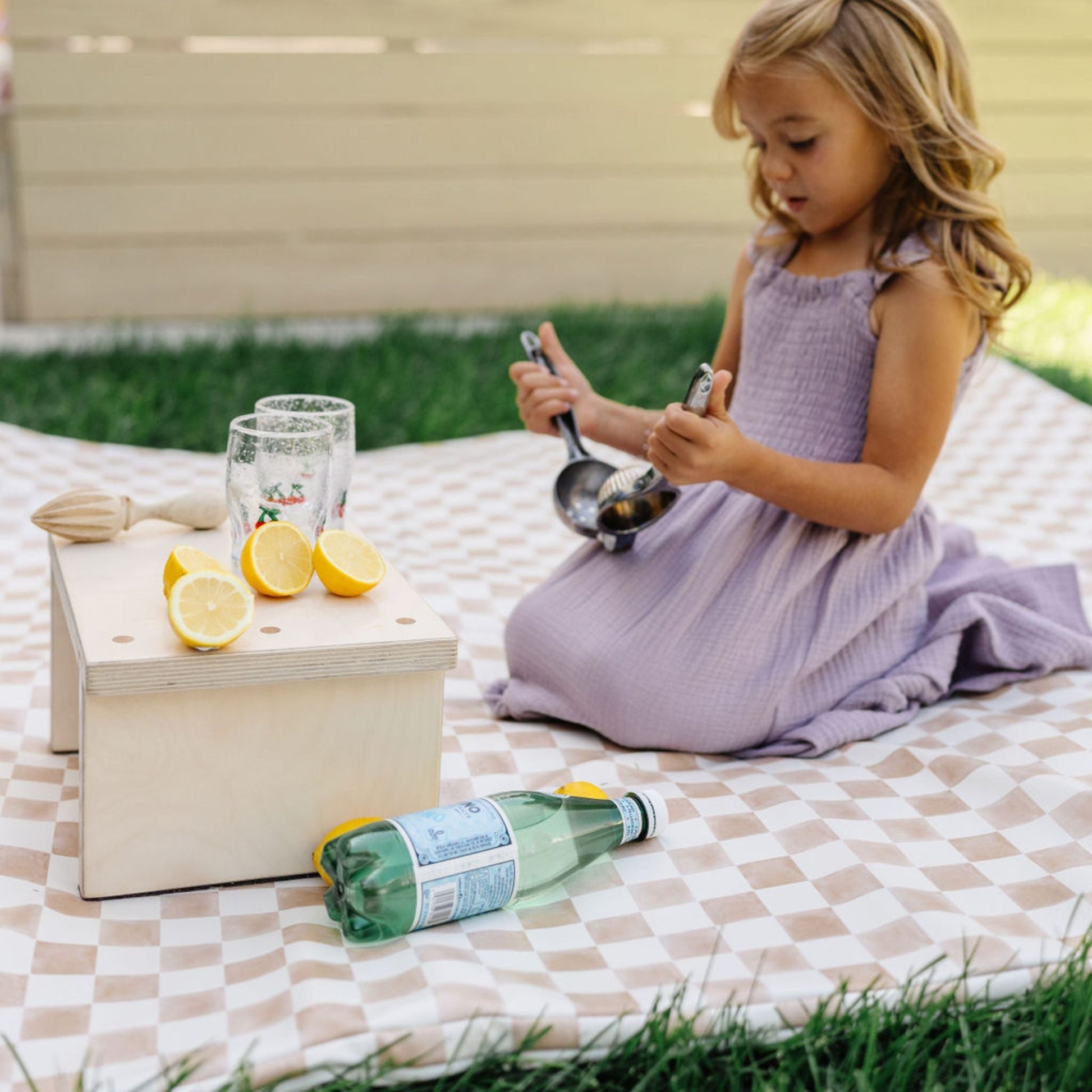 Checker Gumdrop Vegan Leather Mat - Tenth & Pine - Vegan Leather Padded Mat - Mega