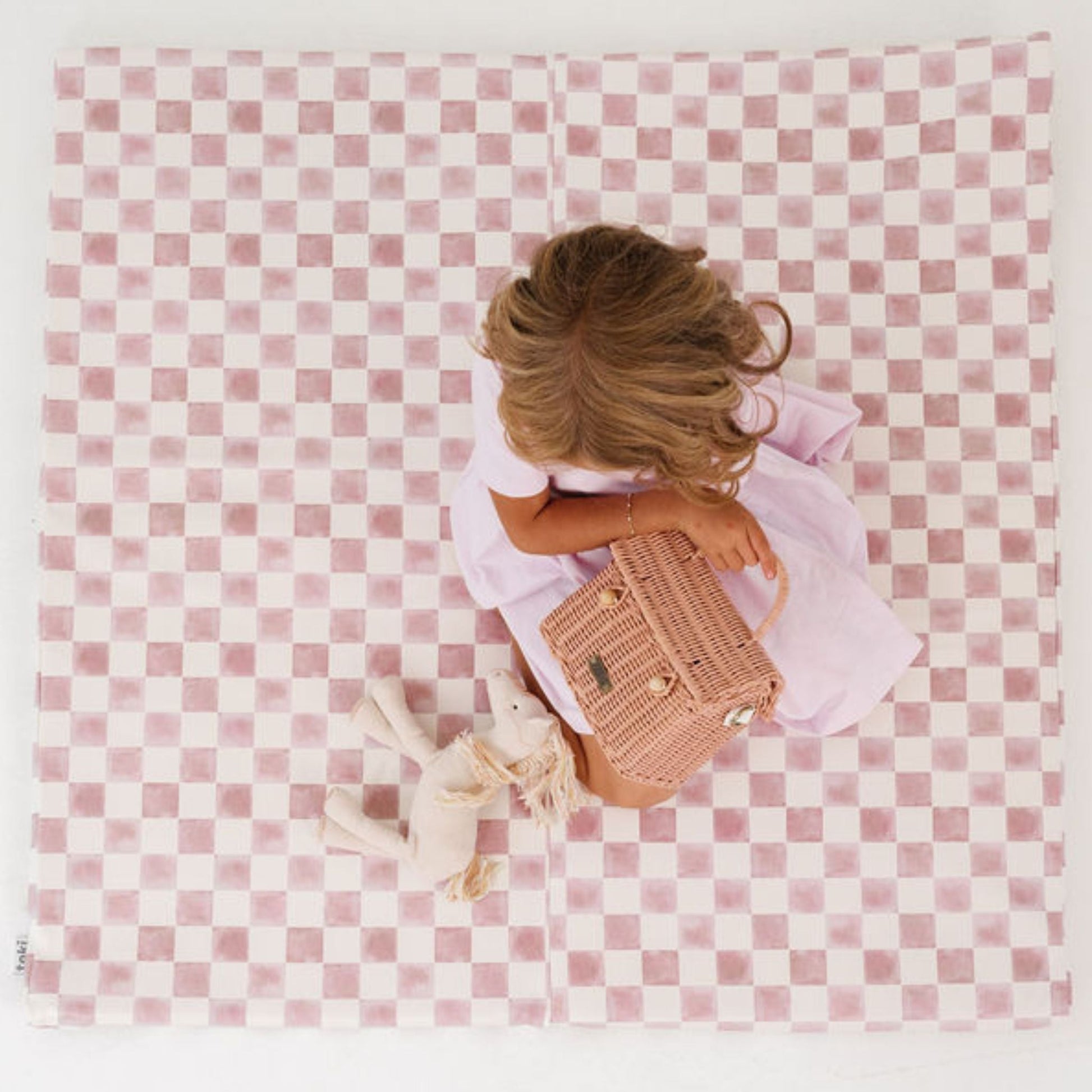 Checker Gumdrop Vegan Leather Mat - Tenth & Pine - Vegan Leather Padded Mat - Mega