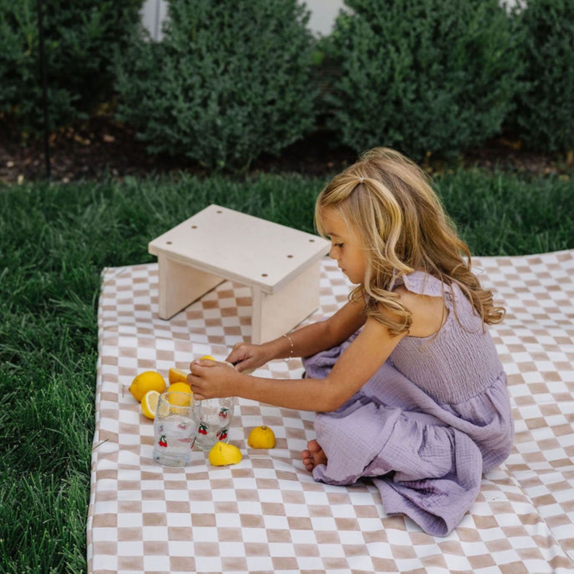 Checker Gumdrop Vegan Leather Mat - Tenth & Pine - Vegan Leather Padded Mat - Standard