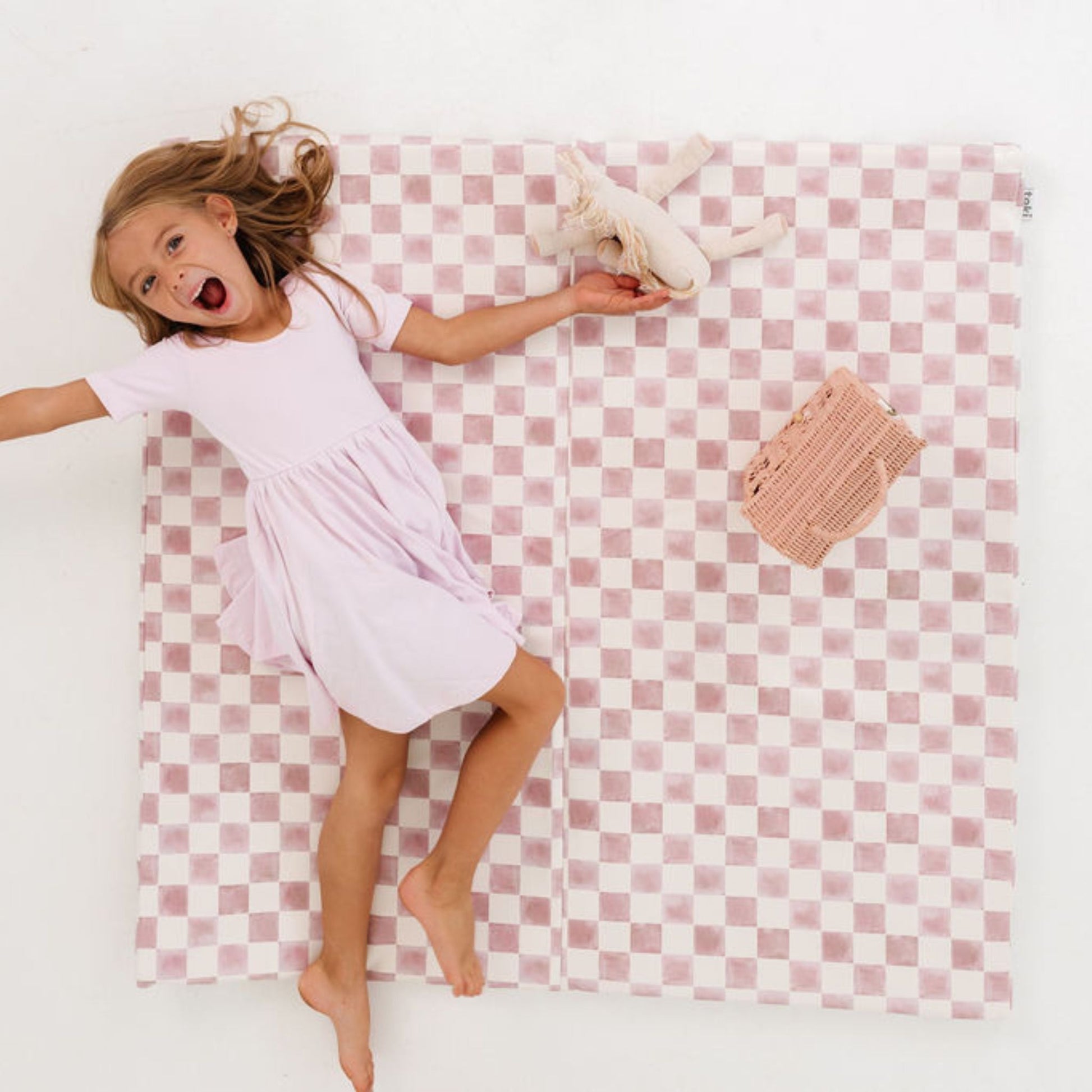 Checker Gumdrop Vegan Leather Mat - Tenth & Pine - Vegan Leather Padded Mat - Standard