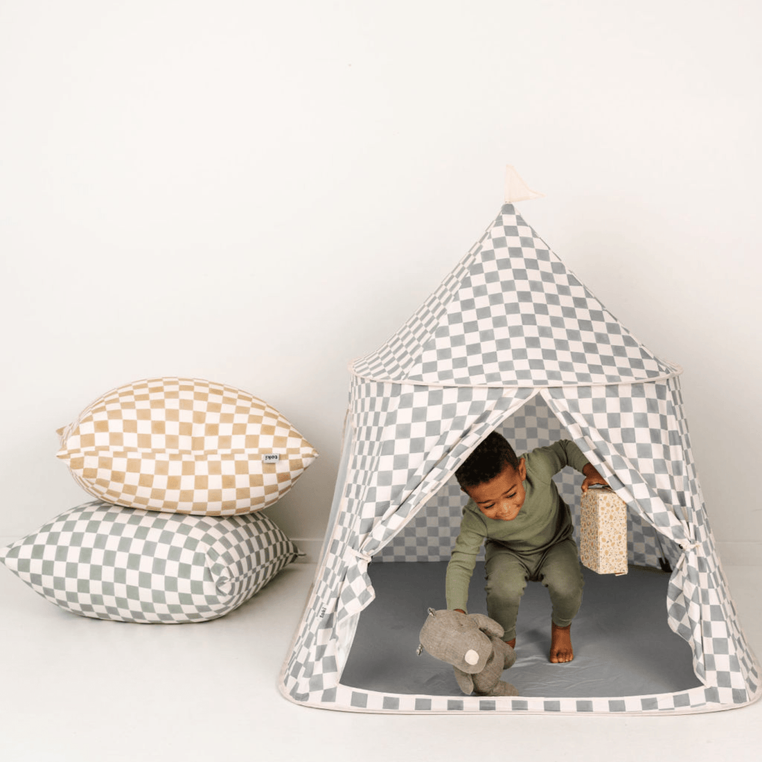 Checker Matcha Play Tent - Tenth & Pine - Play Tent -