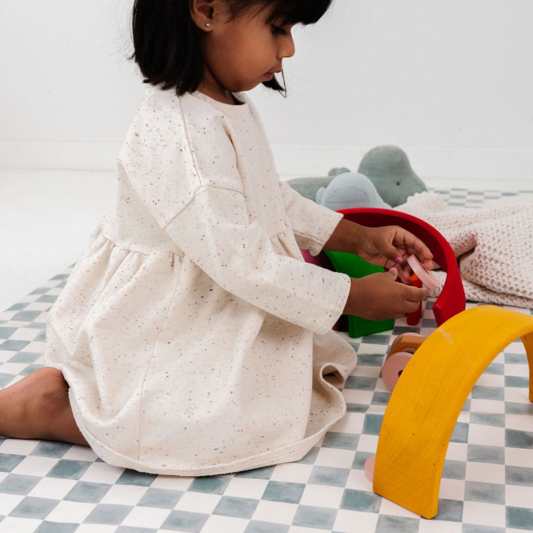 Checker Matcha Vegan Leather Mat - Tenth &amp; Pine - Vegan Leather Padded Mat - Standard