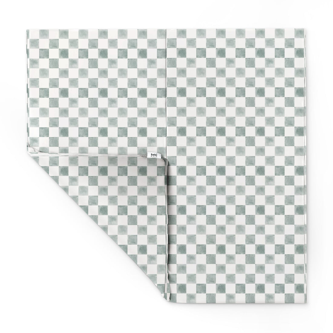 Checker Matcha Vegan Leather Mat - Tenth &amp; Pine - Vegan Leather Padded Mat - Standard