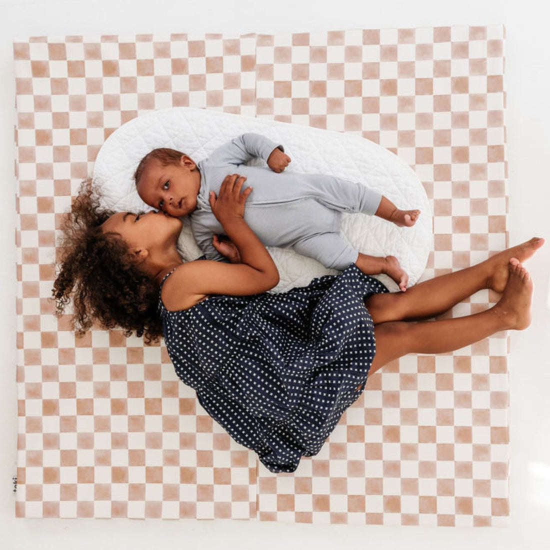 Checker Toffee Vegan Leather Mat - Tenth &amp; Pine - Vegan Leather Padded Mat - Standard