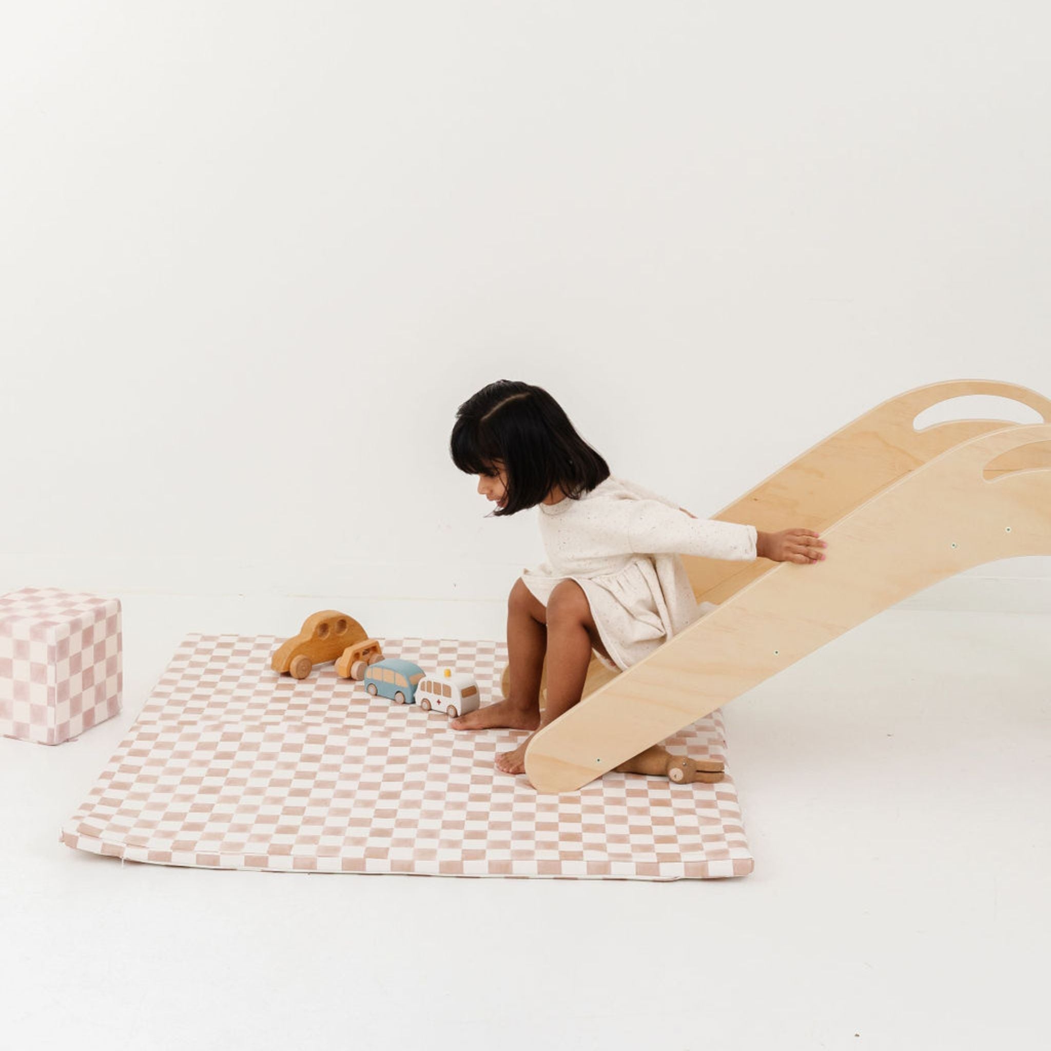 Checker Toffee Vegan Leather Mat - Tenth &amp; Pine - Vegan Leather Padded Mat - Standard