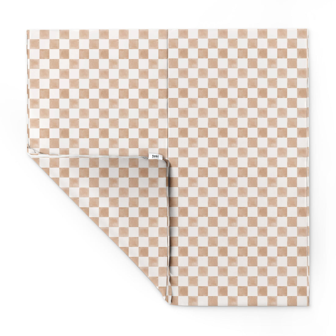 Checker Toffee Vegan Leather Mat - Tenth &amp; Pine - Vegan Leather Padded Mat - Standard