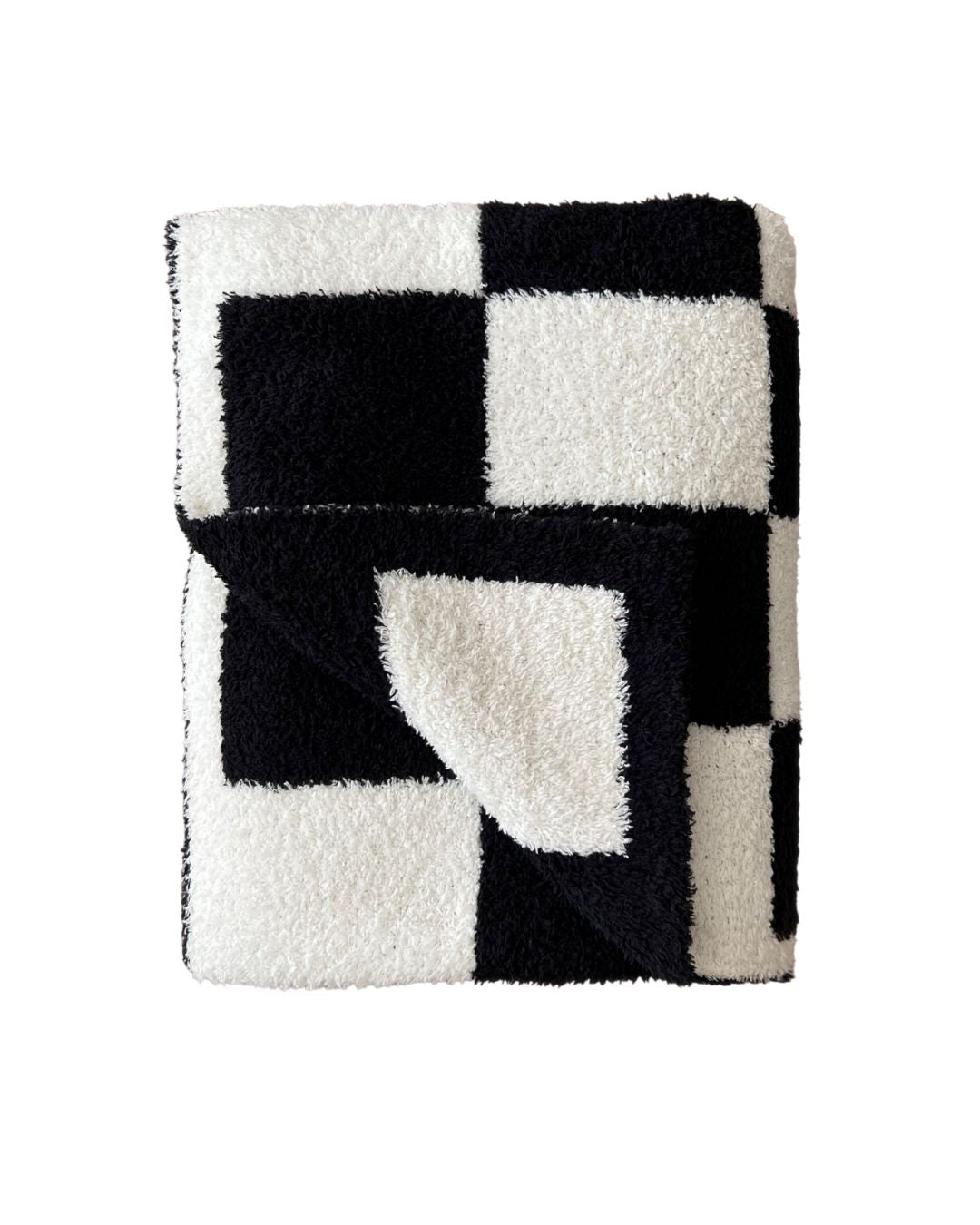 Checkered Plush Blanket | Black - Tenth &amp; Pine - Plush Blanket - 